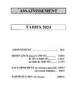 tarifs assainissement 2024